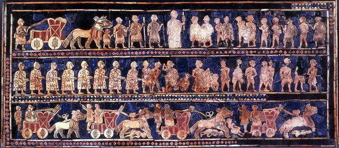 El Estandarte de Ur, panel de la Guerra