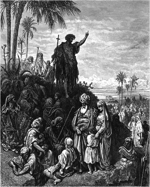 Juan el Bautista predica en el desierto