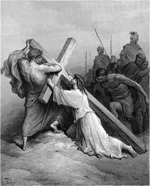 Jesús cae bajo la cruz